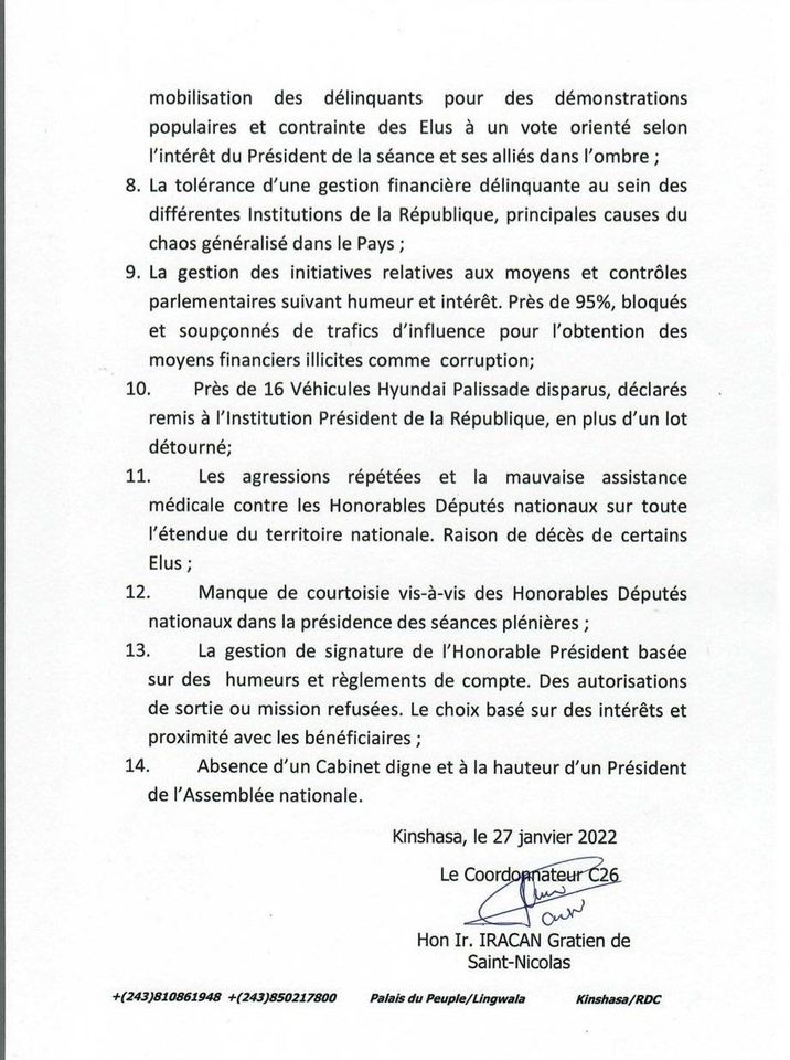 Communiqué suite