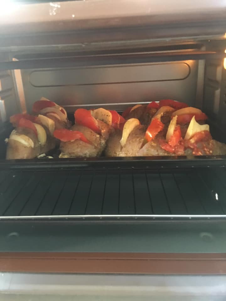 Début de la cuisson dans un four