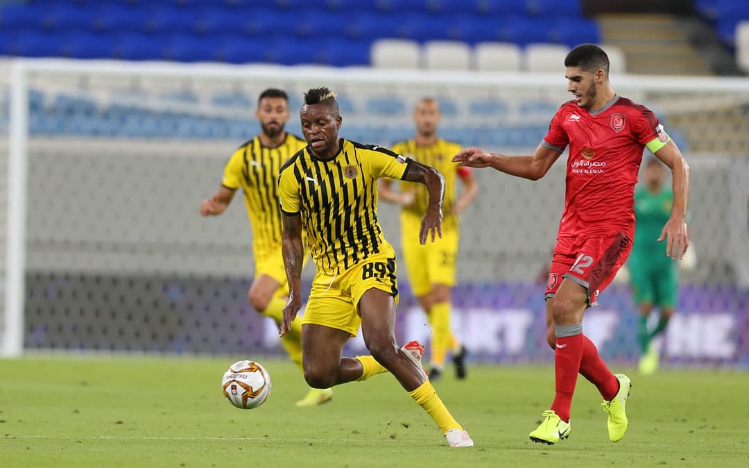 Junior Kabananga sous son nouveaumaillot Crédit photo: Qatar Sports Club