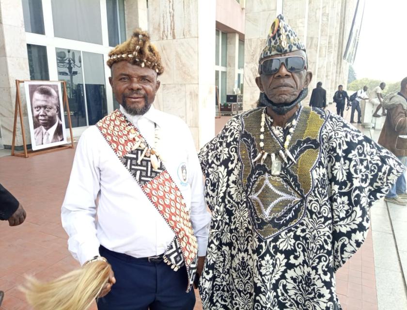Délégation des chefs coutumiers de l'espace grand Kasai, mardi 28 juin au palais du Peuple de Kinshasa pour des hommages populaires de Lumumba. Photo Michée Lutete 