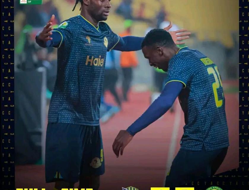 Fiston KALALA MAYELE en train de célébrer son but lors de la victoire de son équipe en Afrique du Sud, Ph. CAF 