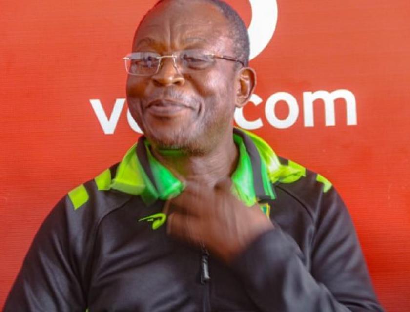 Au cours d'une conférence de presse, Raoul Shungu, Entraîneur de l'AS V. Club de Kinshasa 