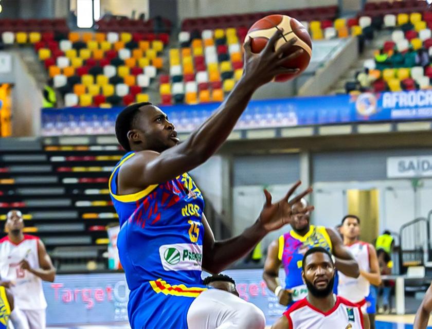 Un basketteur congolais au cours du match opposant la RDC à la Mozambique 