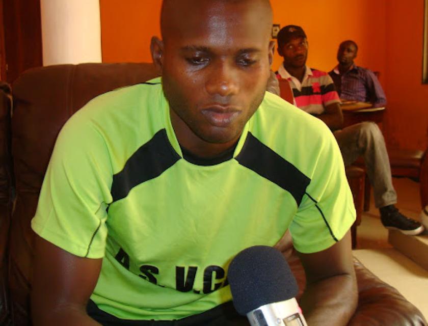 Blaise Lelo Mbele sous le maillot de l'AS V Club de Kinshasa, 08 août 2015,Ph.radio okapi 