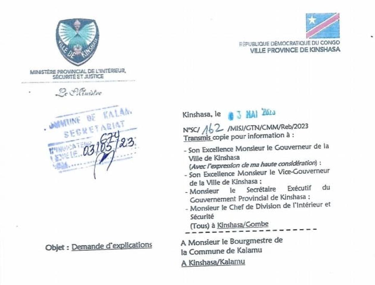Communiqué officiel 