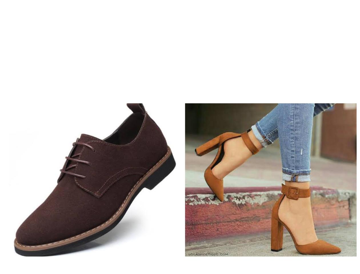 Chaussures en daim/ photo de Cdiscount et Pinterest 