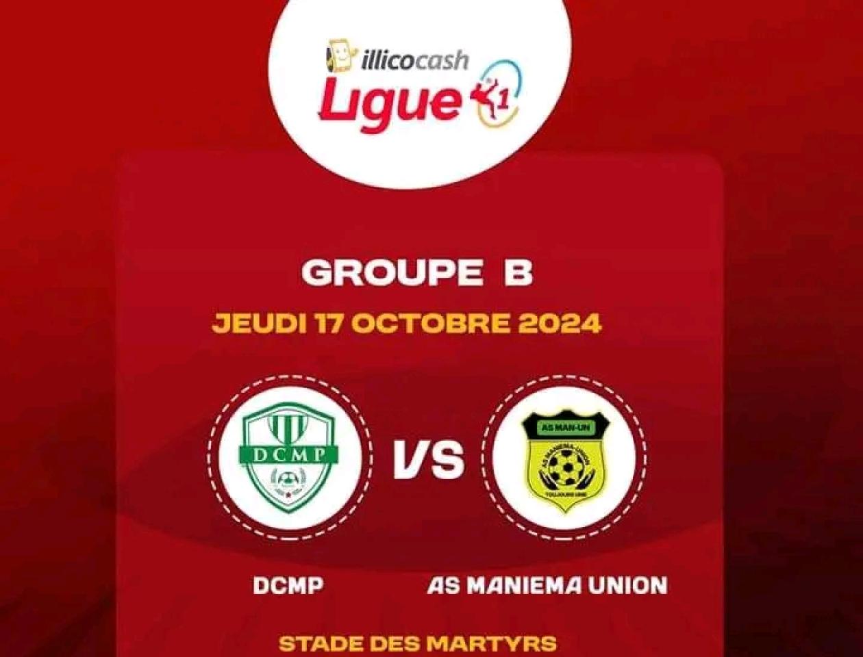 Affiche de la rencontre entre DCMP et l'As Maniema Union 