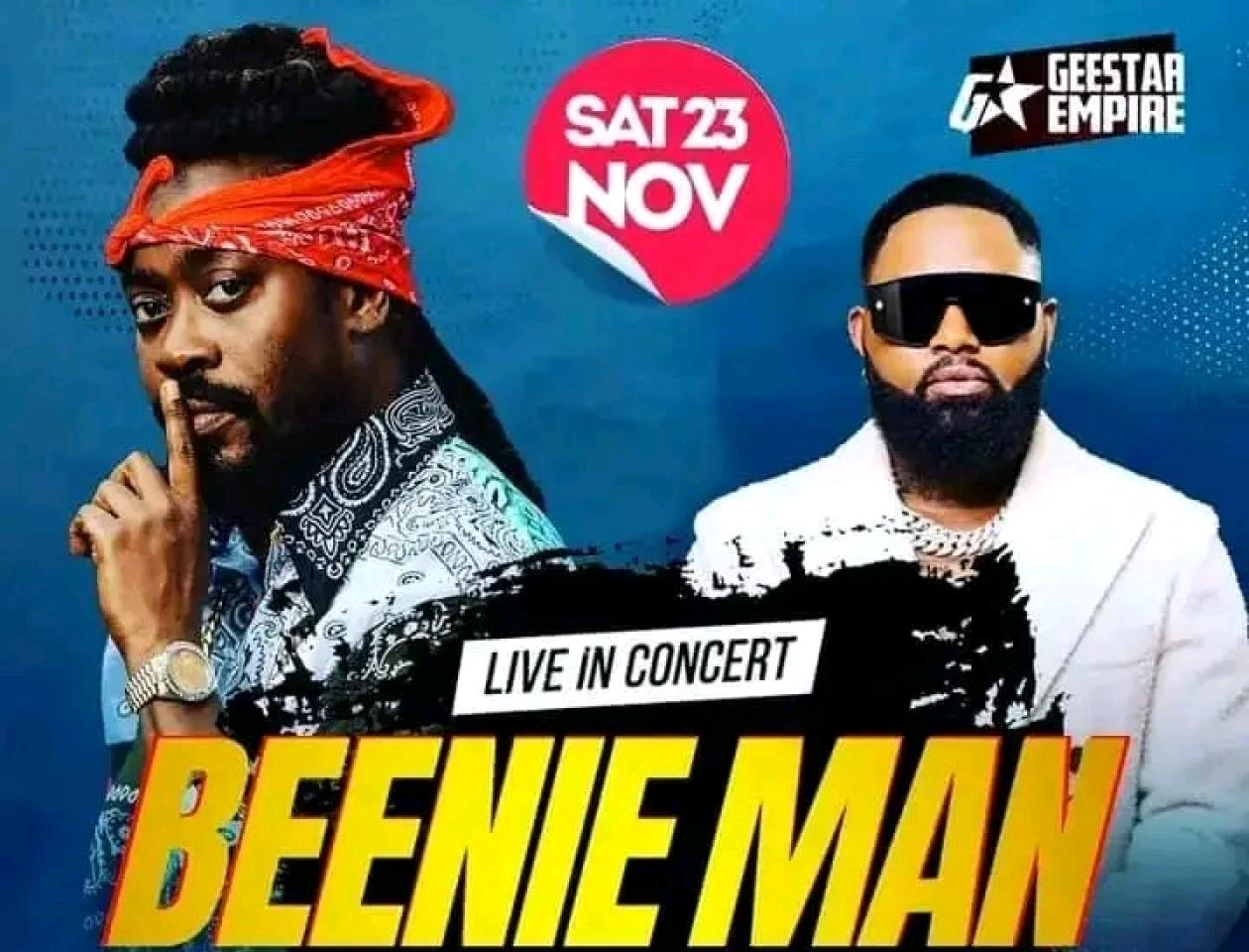 Affiche du concert de Beenie Man